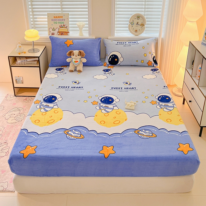 （总）富馨莱2025年新款牛奶绒印花床笠