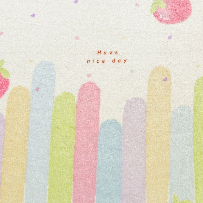 91家纺网 家纺一手货源 找家纺 富馨莱2025年新款牛奶绒印花床笠 彩虹草莓