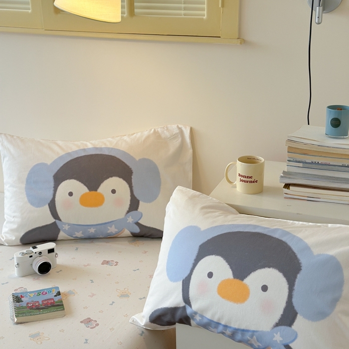 91家纺网 家纺一手货源 找家纺 寐居家纺 2025新款亲肤舒适全棉纯棉数码大阪印花四件套 QQ企鹅