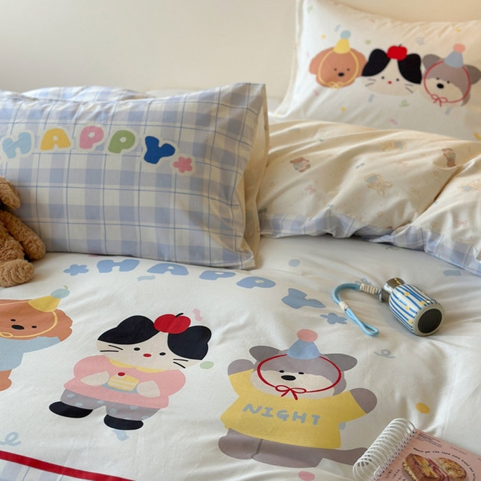 91家纺网 家纺一手货源 找家纺 寐居家纺 2025新款亲肤舒适全棉纯棉数码大阪印花四件套 小伙伴