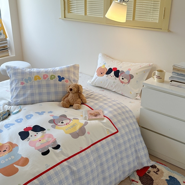 91家纺网 家纺一手货源 找家纺 寐居家纺 2025新款亲肤舒适全棉纯棉数码大阪印花四件套 小伙伴