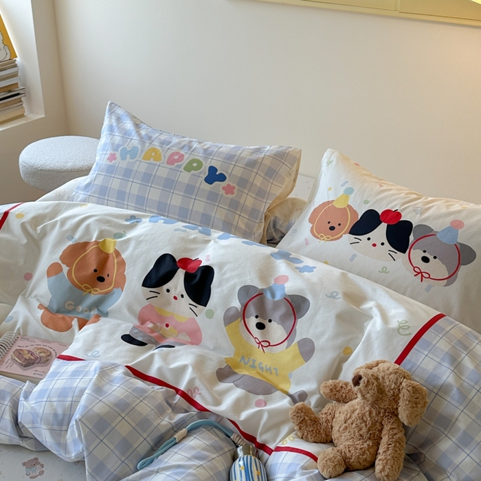 91家纺网 家纺一手货源 找家纺 寐居家纺 2025新款亲肤舒适全棉纯棉数码大阪印花四件套 小伙伴