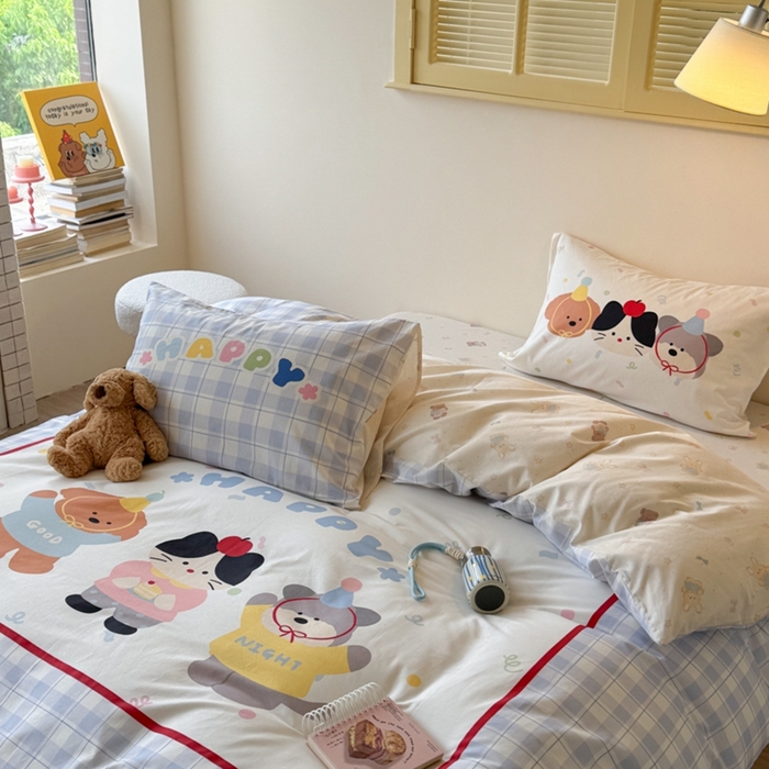 91家纺网 家纺一手货源 找家纺 寐居家纺 2025新款亲肤舒适全棉纯棉数码大阪印花四件套 小伙伴