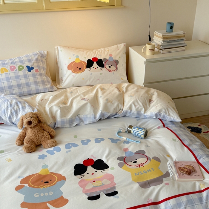 91家纺网 家纺一手货源 找家纺 寐居家纺 2025新款亲肤舒适全棉纯棉数码大阪印花四件套 小伙伴