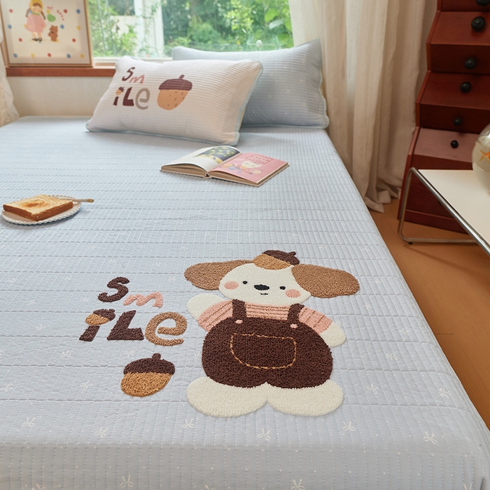 91家纺网 家纺一手货源 找家纺 （总）鑫喜莱家纺 2025新款云朵棉毛巾绣床盖三件套