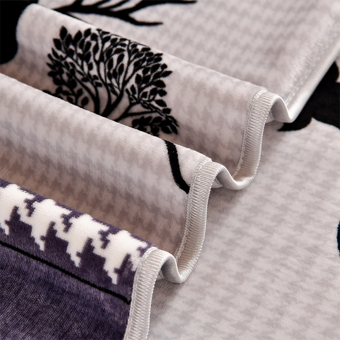 91家纺网 家纺一手货源 找家纺 馨梦缘2025新款爆款高克重印花牛奶绒法莱绒学生三件套 发财树