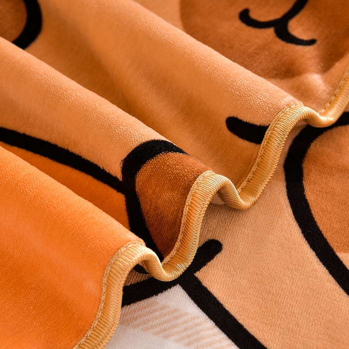 91家纺网 家纺一手货源 找家纺 馨梦缘2025新款爆款高克重印花牛奶绒法莱绒学生三件套 卡皮巴拉