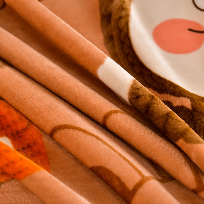 91家纺网 家纺一手货源 找家纺 馨梦缘2025新款爆款高克重印花牛奶绒法莱绒学生三件套 拉咕咕