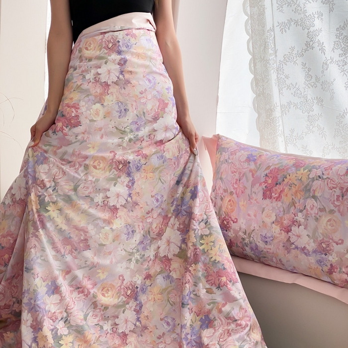 91家纺网 家纺一手货源 找家纺 （总）云栖家居 2025全棉纯棉长绒棉纯棉A类50支数码印花系列四件套-春园