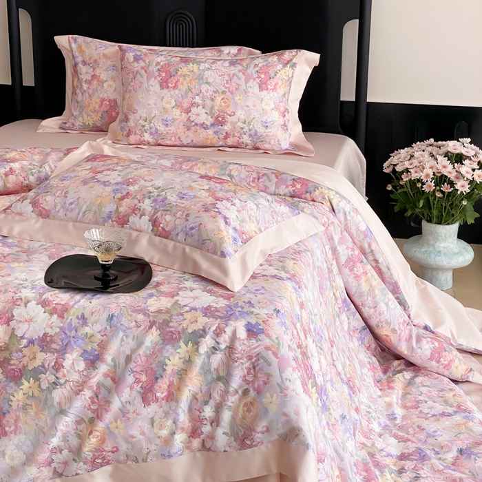 （总）云栖家居 2025全棉纯棉长绒棉纯棉A类50支数码印花系列四件套-春园