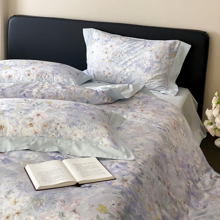 91家纺网 家纺一手货源 找家纺 （总）云栖家居 2025全棉纯棉长绒棉纯棉A类50支数码印花系列四件套-春园