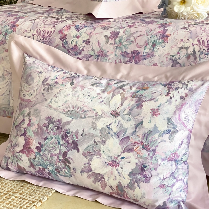 91家纺网 家纺一手货源 找家纺 云栖家居 2025全棉纯棉长绒棉纯棉A类50支数码印花系列四件套-春园 春浔花鉴-紫