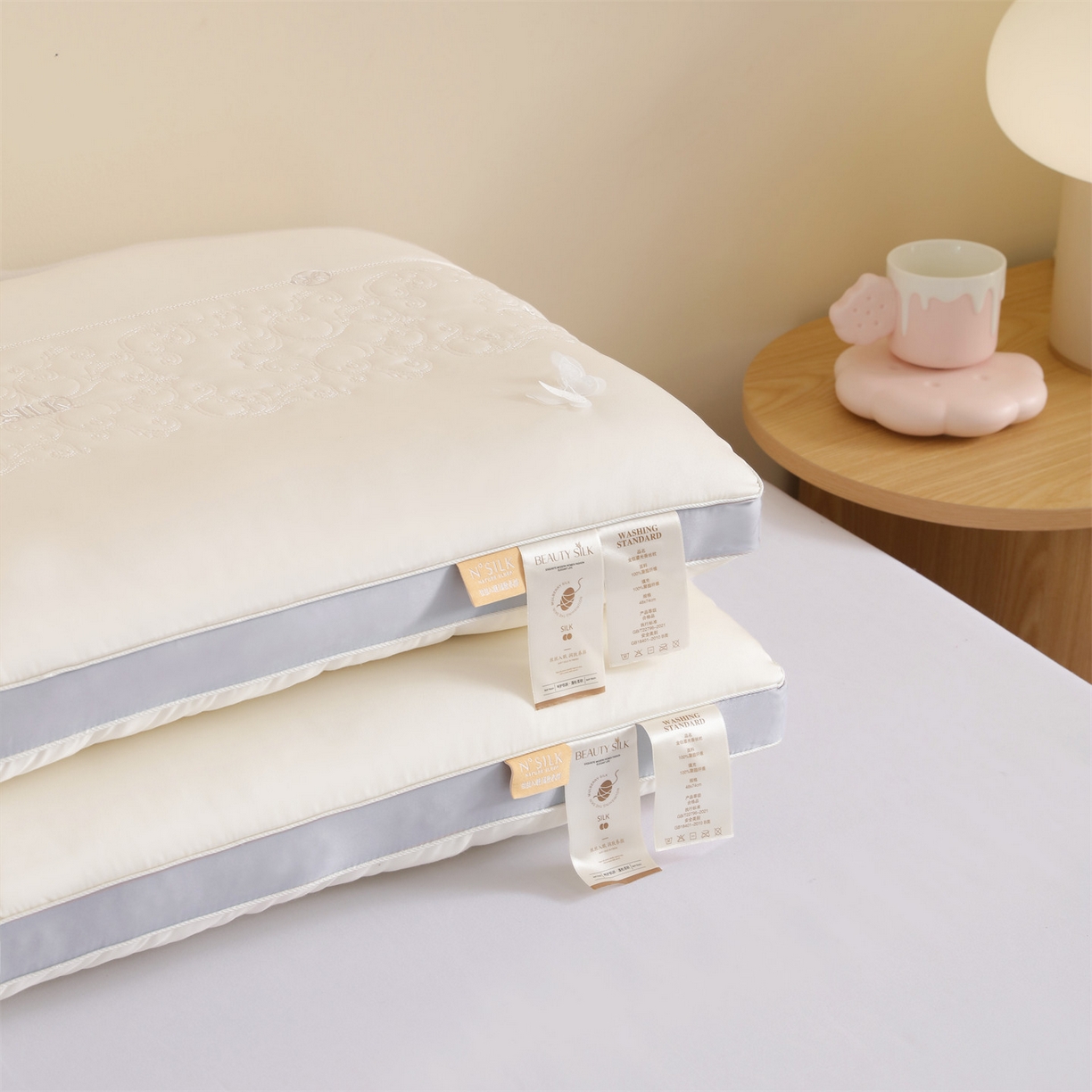 91家纺网 家纺一手货源 找家纺 （总）麦肯锡 2025新款蝴蝶刺绣定型枕