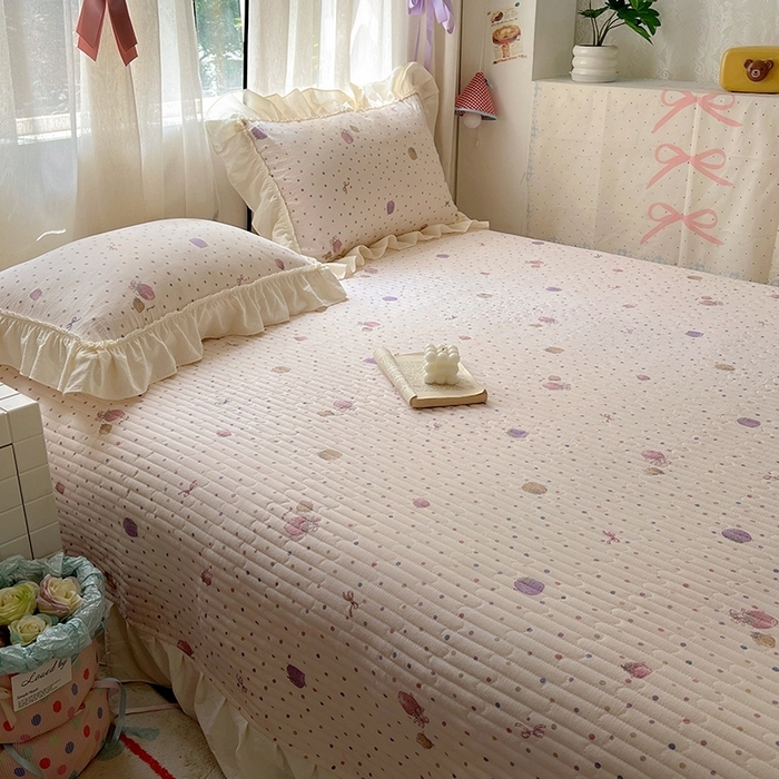 91家纺网 家纺一手货源 找家纺 （总）美梦家纺2025新款皱皱纱花边被套床盖四件套