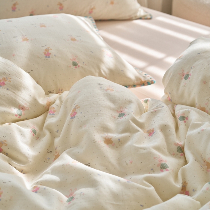 91家纺网 家纺一手货源 找家纺 （总）洋铭区（原狠狠爱） 2025新款全棉纯棉双层纱彩边四件套