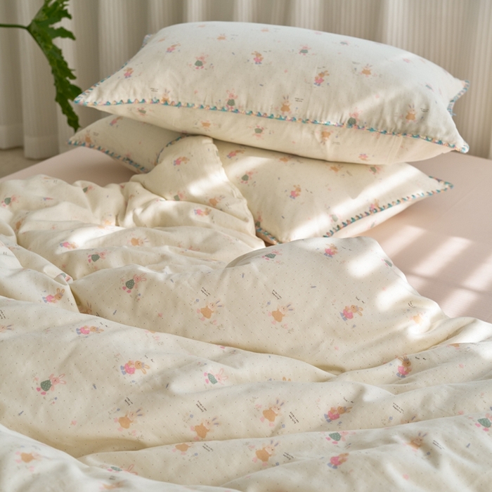 91家纺网 家纺一手货源 找家纺 （总）洋铭区（原狠狠爱） 2025新款全棉纯棉双层纱彩边四件套