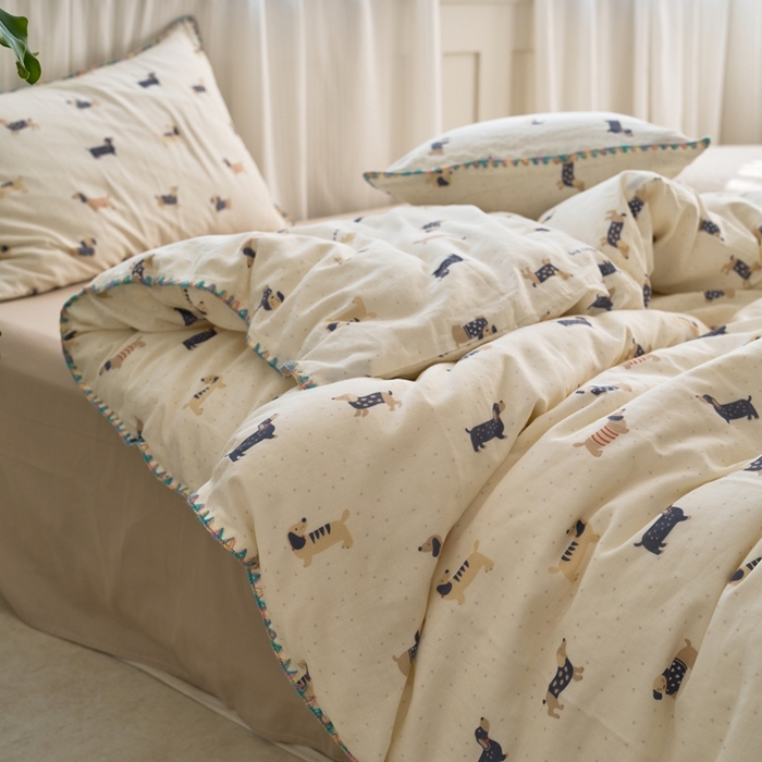 91家纺网 家纺一手货源 找家纺 （总）洋铭区（原狠狠爱） 2025新款全棉纯棉双层纱彩边四件套