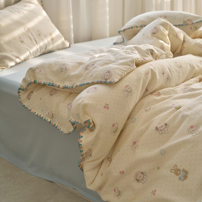 洋铭区（原狠狠爱） 2025新款全棉纯棉双层纱彩边四件套 童话王国