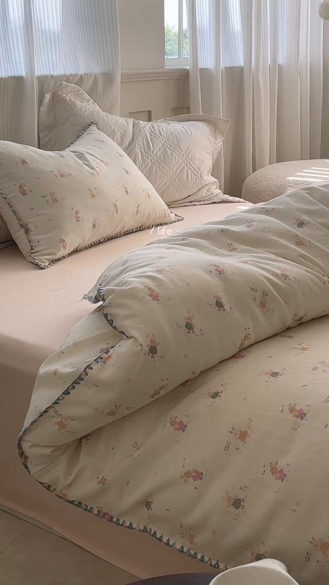 91家纺网 家纺一手货源 找家纺 （总）洋铭区（原狠狠爱） 2025新款全棉纯棉双层纱彩边四件套