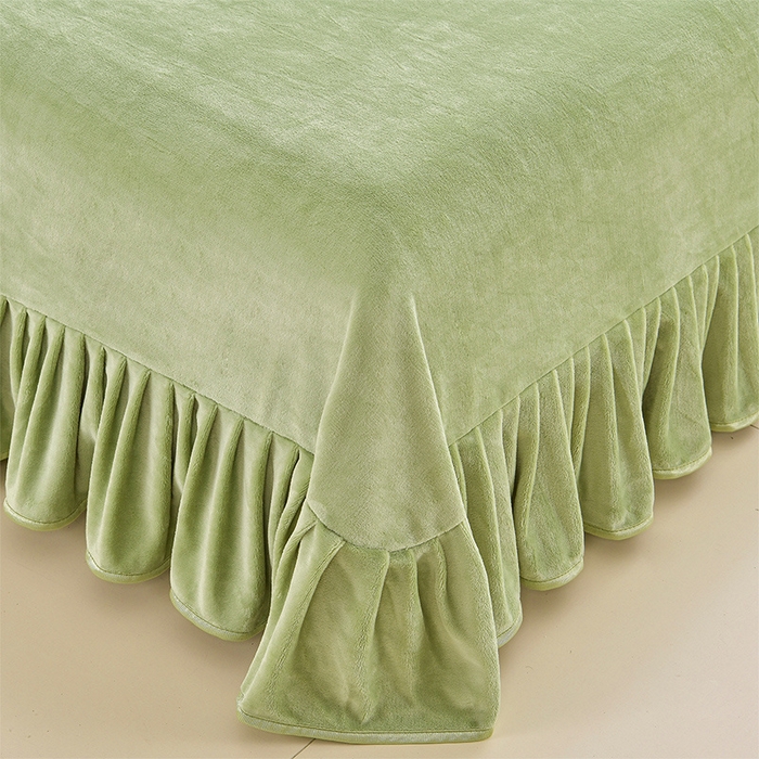 91家纺网 家纺一手货源 找家纺 新8.5-9.5斤法莱绒四件套珊瑚牛奶金貂绒四件套床裙 爱心暖暖