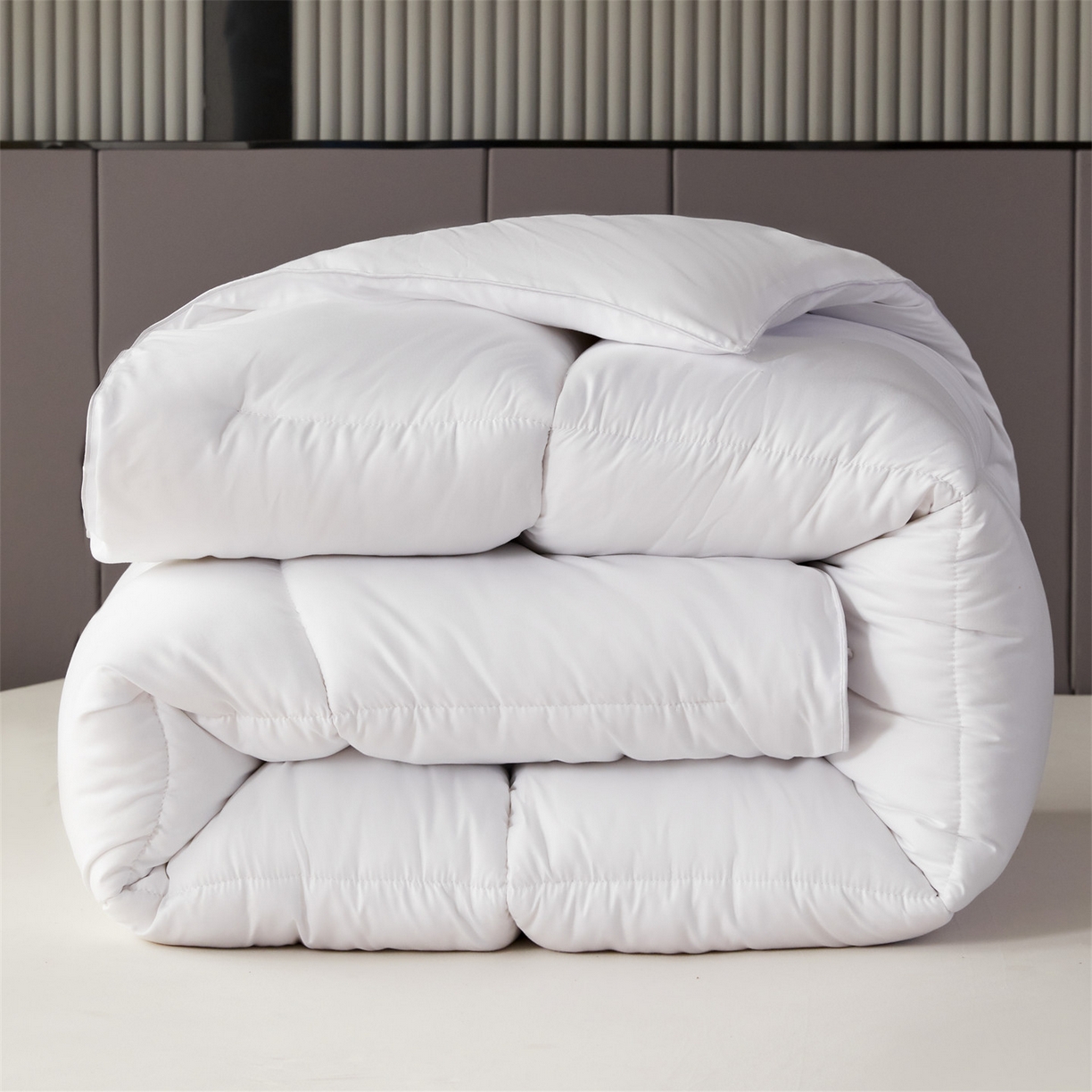 91家纺网 家纺一手货源 找家纺 2025新款羽丝被冬被子被芯大豆被春秋子母被夏被学生单人直播热款 白色