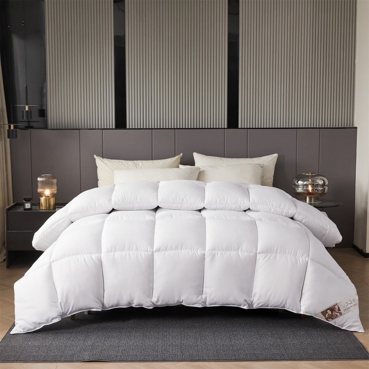 91家纺网 家纺一手货源 找家纺 2025新款羽丝被冬被子被芯大豆被春秋子母被夏被学生单人直播热款 白色