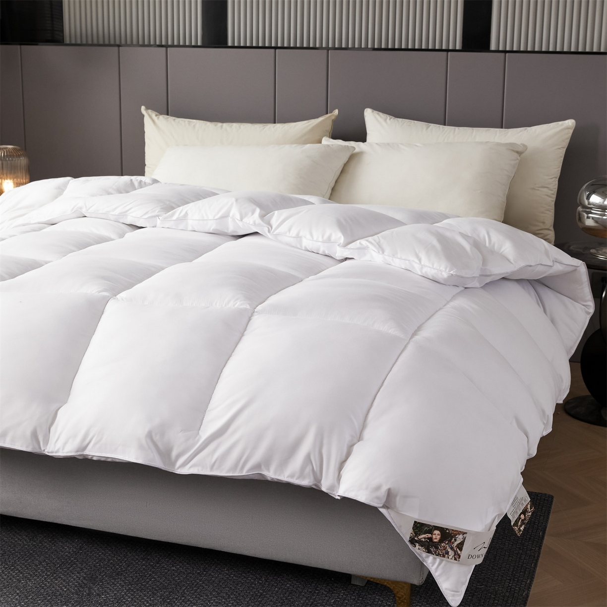 91家纺网 家纺一手货源 找家纺 2025新款羽丝被冬被子被芯大豆被春秋子母被夏被学生单人直播热款 白色