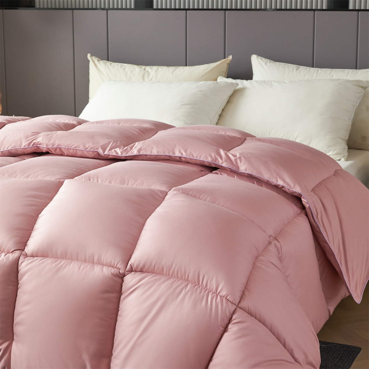 91家纺网 家纺一手货源 找家纺 2025新款羽丝被冬被子被芯大豆被春秋子母被夏被学生单人直播热款 豆沙