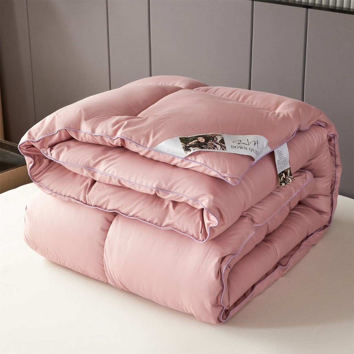 91家纺网 家纺一手货源 找家纺 2025新款羽丝被冬被子被芯大豆被春秋子母被夏被学生单人直播热款 豆沙