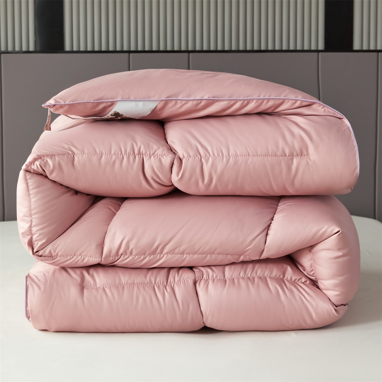 91家纺网 家纺一手货源 找家纺 2025新款羽丝被冬被子被芯大豆被春秋子母被夏被学生单人直播热款 豆沙