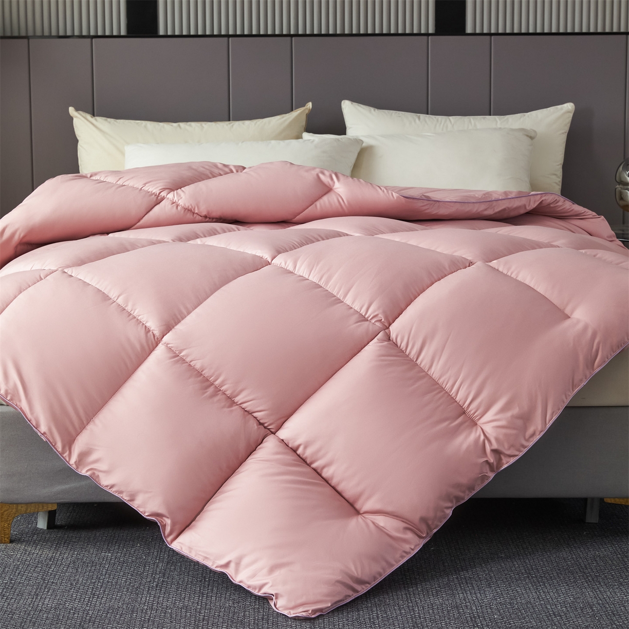 91家纺网 家纺一手货源 找家纺 2025新款羽丝被冬被子被芯大豆被春秋子母被夏被学生单人直播热款 豆沙