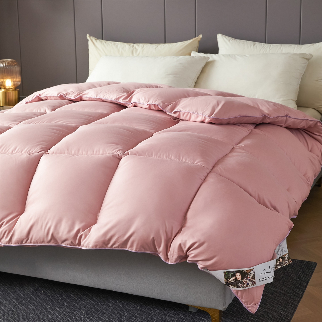 91家纺网 家纺一手货源 找家纺 2025新款羽丝被冬被子被芯大豆被春秋子母被夏被学生单人直播热款 豆沙