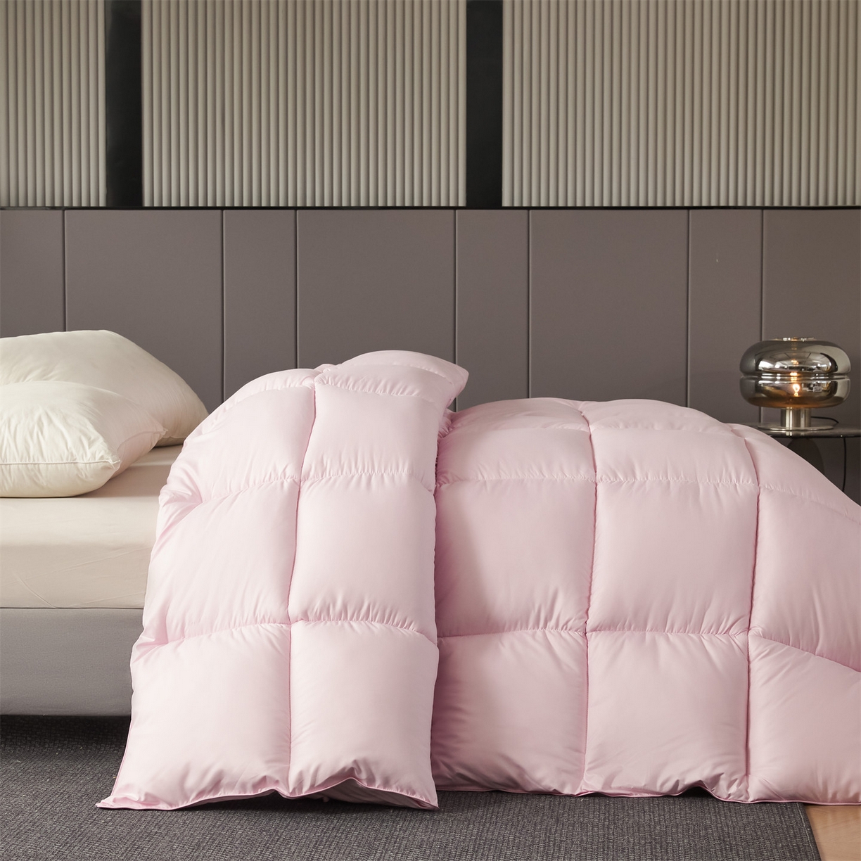 91家纺网 家纺一手货源 找家纺 2025新款羽丝被冬被子被芯大豆被春秋子母被夏被学生单人直播热款 粉色