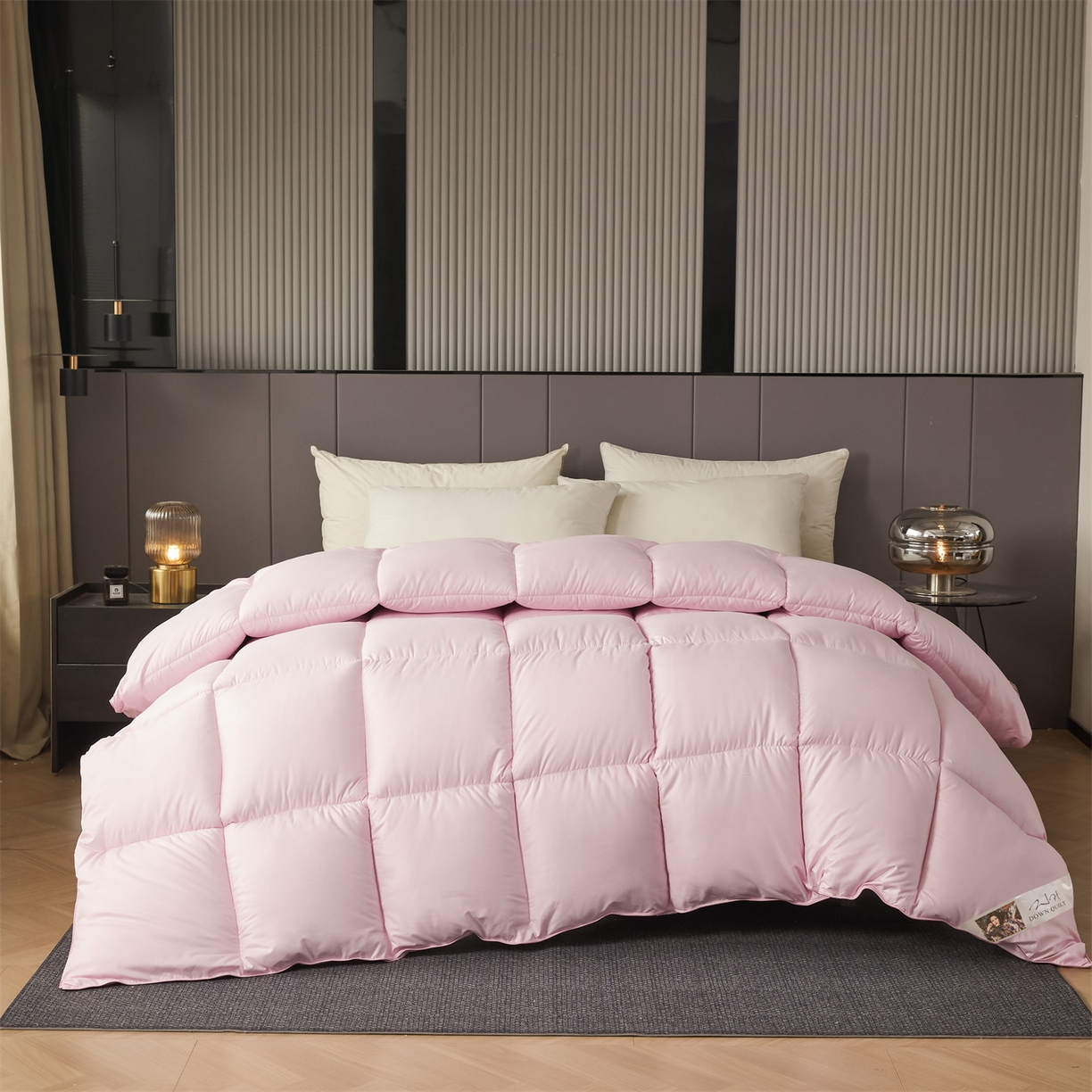 91家纺网 家纺一手货源 找家纺 2025新款羽丝被冬被子被芯大豆被春秋子母被夏被学生单人直播热款 粉色