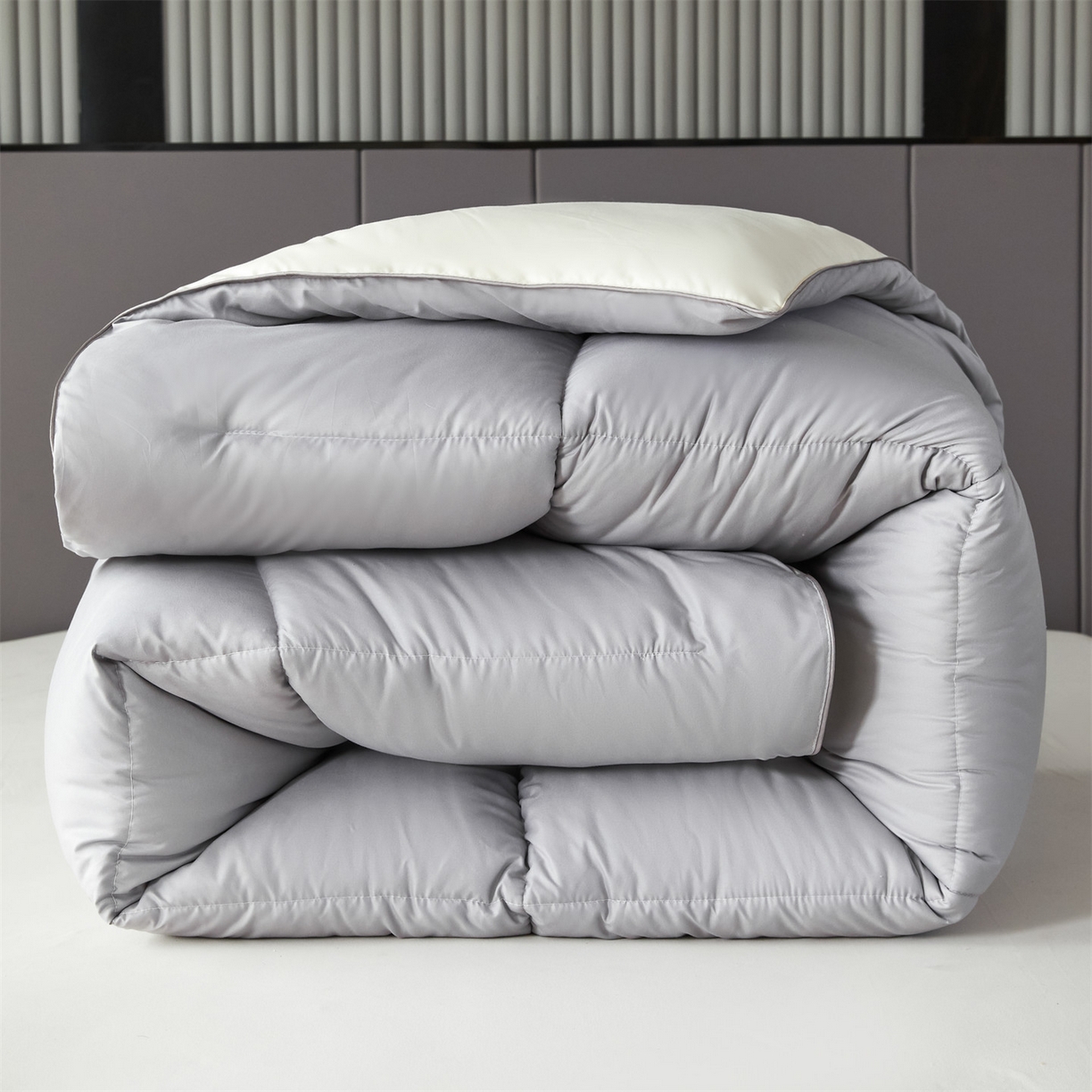 91家纺网 家纺一手货源 找家纺 2025新款羽丝被冬被子被芯大豆被春秋子母被夏被学生单人直播热款 灰米