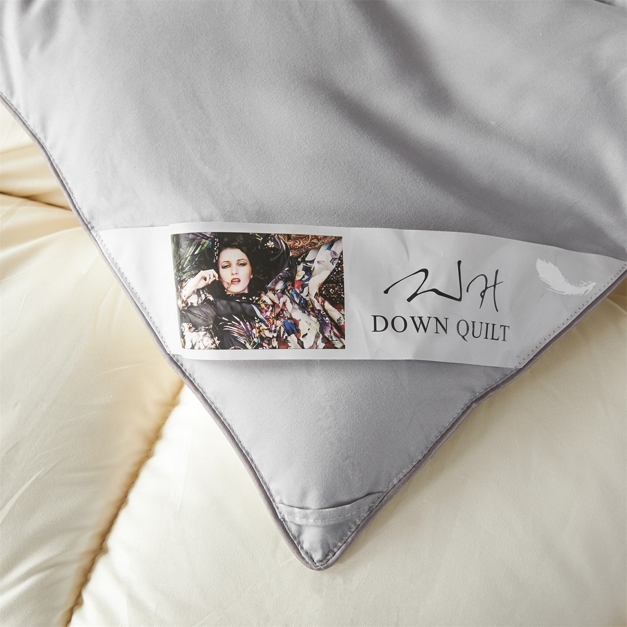 91家纺网 家纺一手货源 找家纺 2025新款羽丝被冬被子被芯大豆被春秋子母被夏被学生单人直播热款 灰米