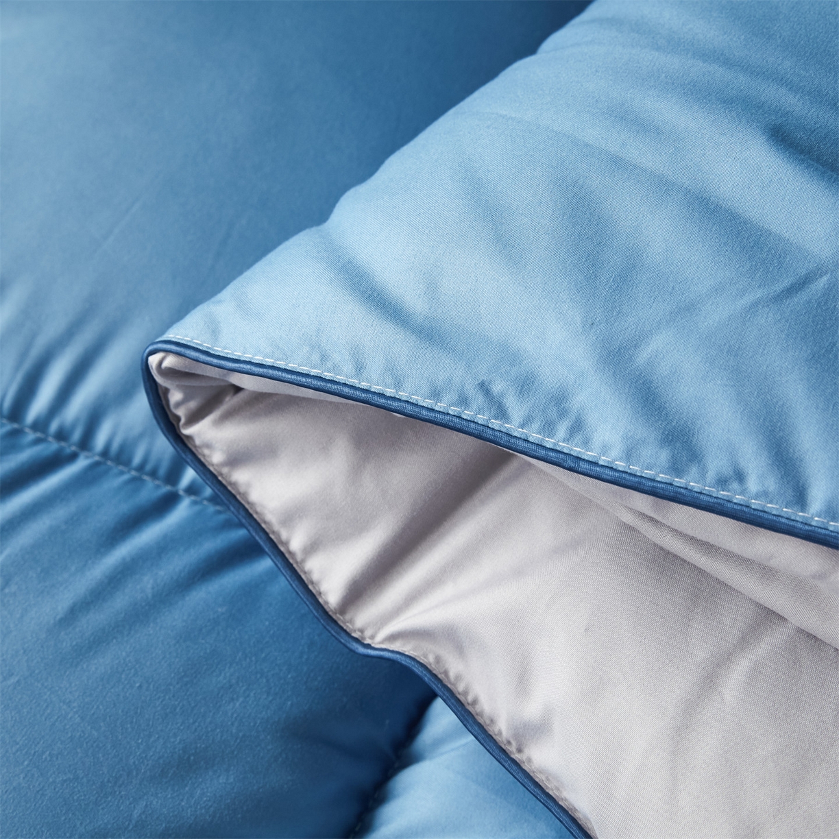 91家纺网 家纺一手货源 找家纺 2025新款羽丝被冬被子被芯大豆被春秋子母被夏被学生单人直播热款 蓝灰