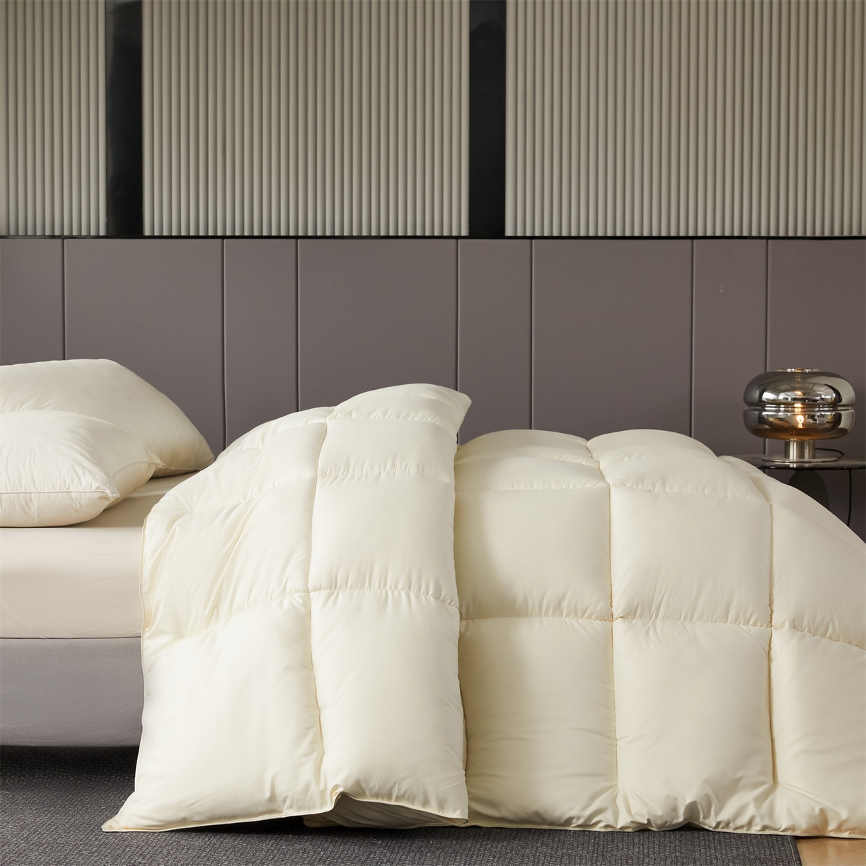 91家纺网 家纺一手货源 找家纺 2025新款羽丝被冬被子被芯大豆被春秋子母被夏被学生单人直播热款 米黄