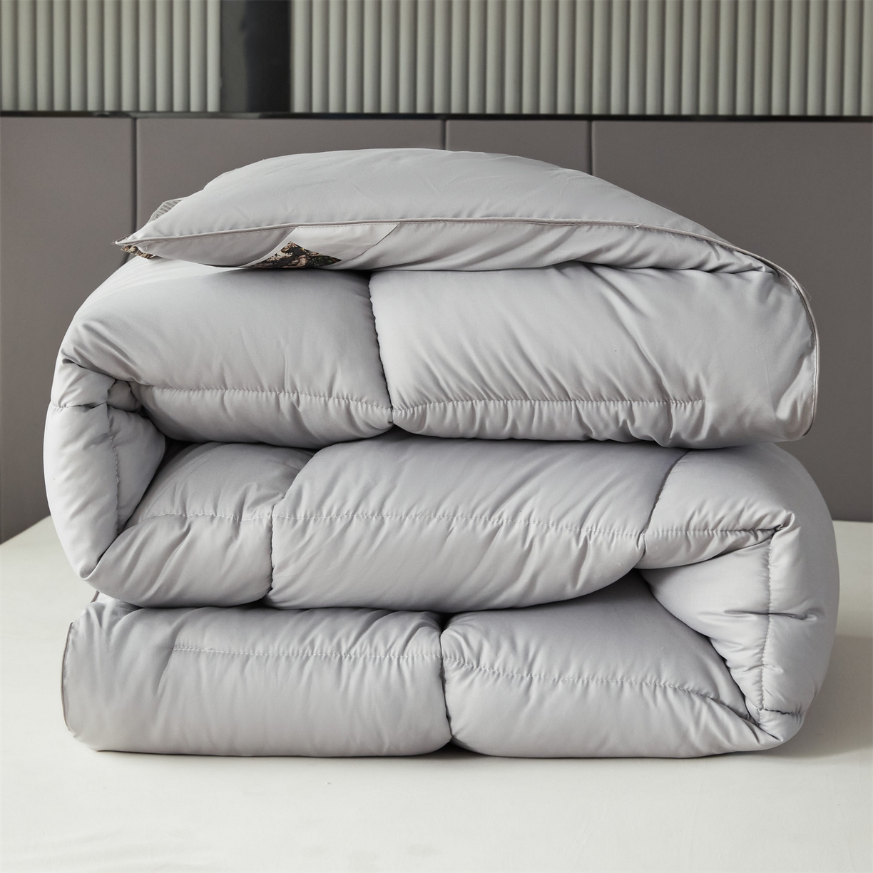 91家纺网 家纺一手货源 找家纺 2025新款羽丝被冬被子被芯大豆被春秋子母被夏被学生单人直播热款 星辰灰