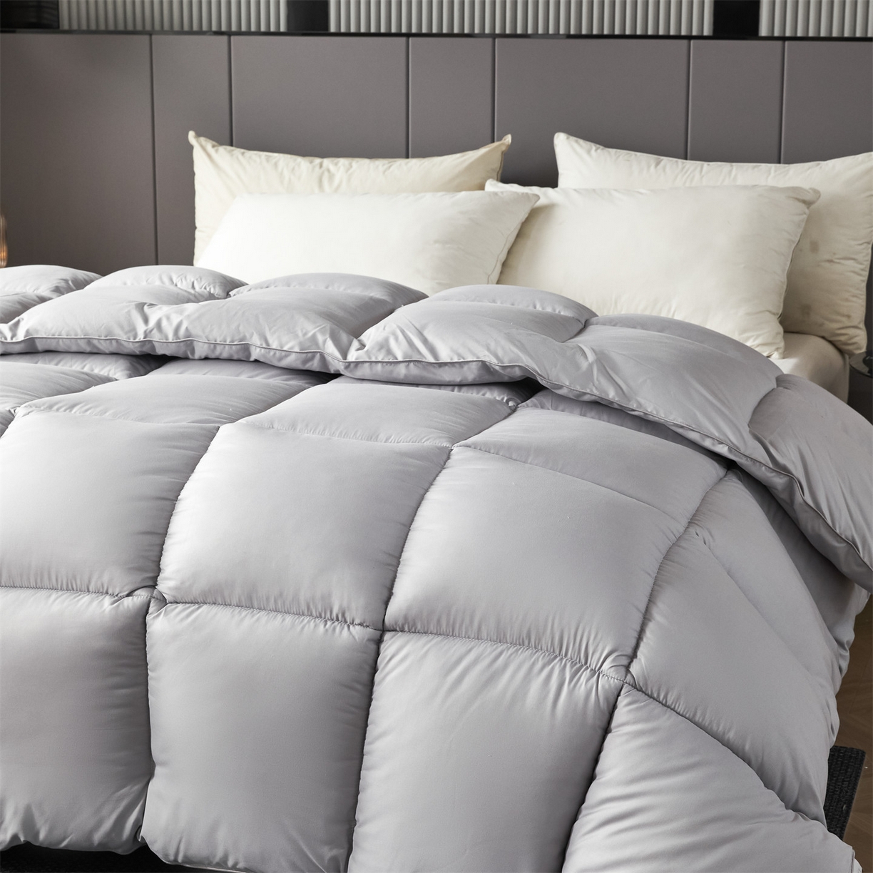 91家纺网 家纺一手货源 找家纺 2025新款羽丝被冬被子被芯大豆被春秋子母被夏被学生单人直播热款 星辰灰