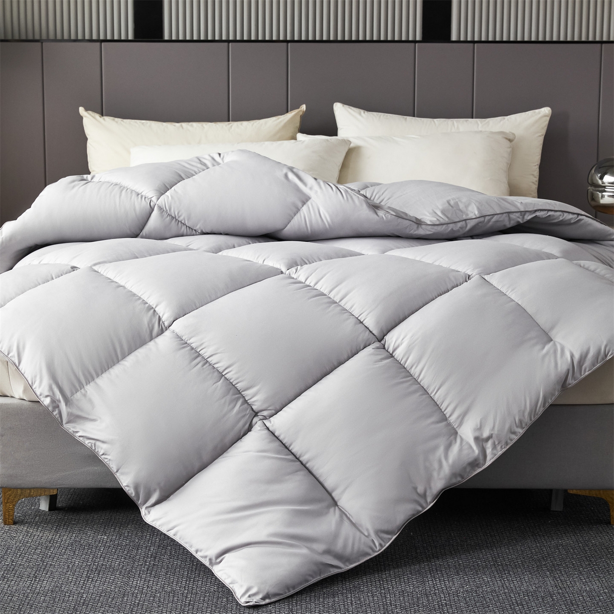 91家纺网 家纺一手货源 找家纺 2025新款羽丝被冬被子被芯大豆被春秋子母被夏被学生单人直播热款 星辰灰