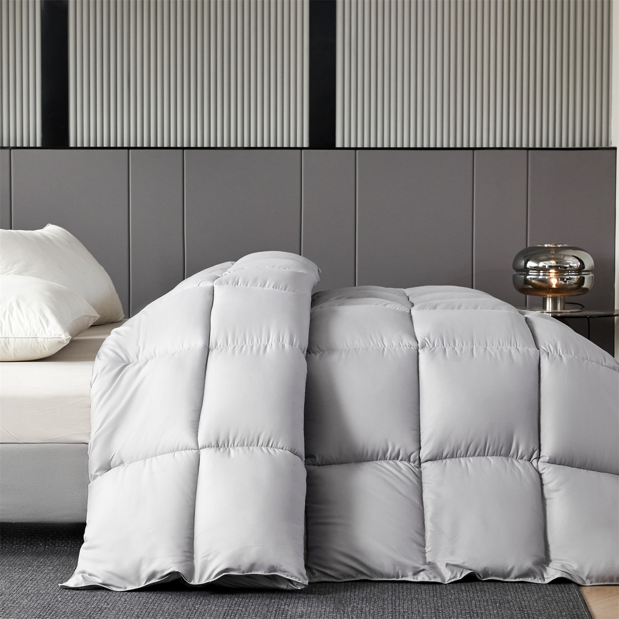 91家纺网 家纺一手货源 找家纺 2025新款羽丝被冬被子被芯大豆被春秋子母被夏被学生单人直播热款 星辰灰