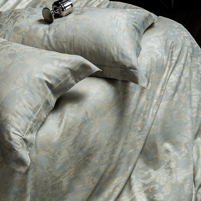 91家纺网 家纺一手货源 找家纺 立奥被业 2025新款天丝棉色织大提花四件套 风吹花季-绿