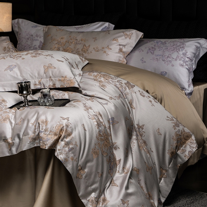 91家纺网 家纺一手货源 找家纺 立奥被业 2025新款天丝棉色织大提花四件套 哈雷娜金