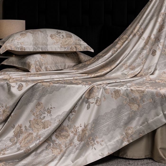 91家纺网 家纺一手货源 找家纺 立奥被业 2025新款天丝棉色织大提花四件套 哈纳亚金