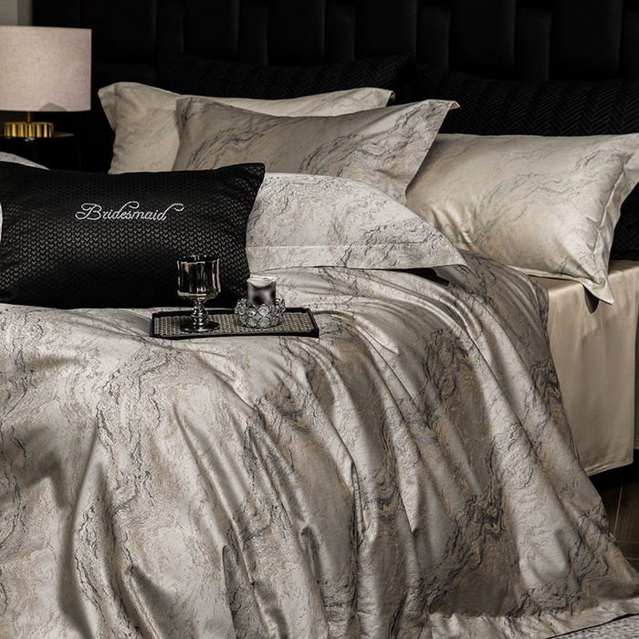 立奥被业 2025新款天丝棉色织大提花四件套 魅丽之城-金