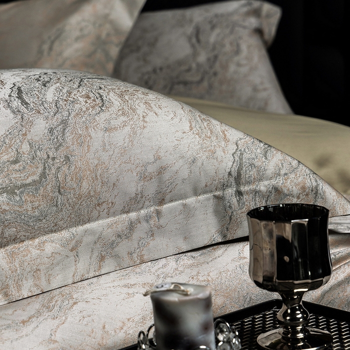 91家纺网 家纺一手货源 找家纺 立奥被业 2025新款天丝棉色织大提花四件套 魅丽之城-绿