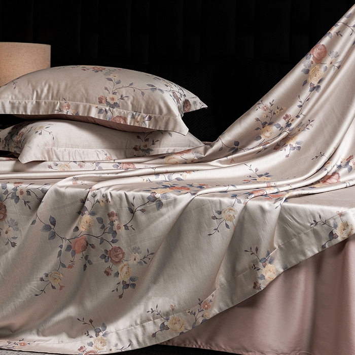 91家纺网 家纺一手货源 找家纺 立奥被业 2025新款天丝棉色织大提花四件套 青瑶粉