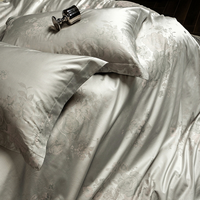 91家纺网 家纺一手货源 找家纺 立奥被业 2025新款天丝棉色织大提花四件套 诗意花颜-绿