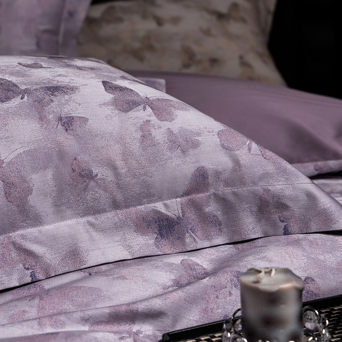 91家纺网 家纺一手货源 找家纺 立奥被业 2025新款天丝棉色织大提花四件套 仙蝶幻境-紫